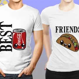Simpatica maglietta della coppia Coke e Taco Migliori amici